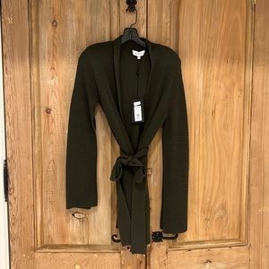 Halston NWT green wrap sweater size xs